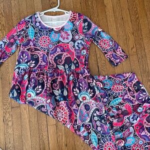 Pixie Girl paisley maxi dress girls 7-8 long sleeve